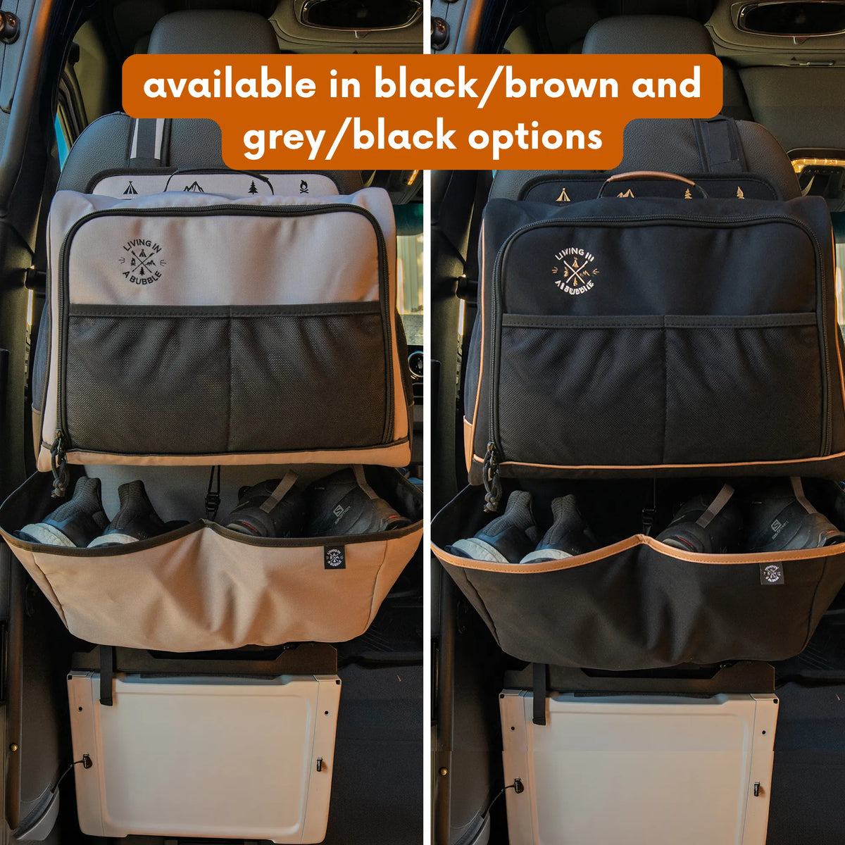 Premium Seat Back Shoe Organizer with Detachable Bag