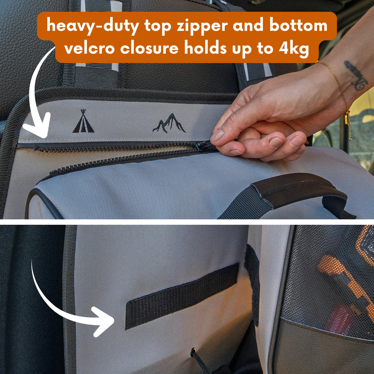 Premium Seat Back Shoe Organizer with Detachable Bag