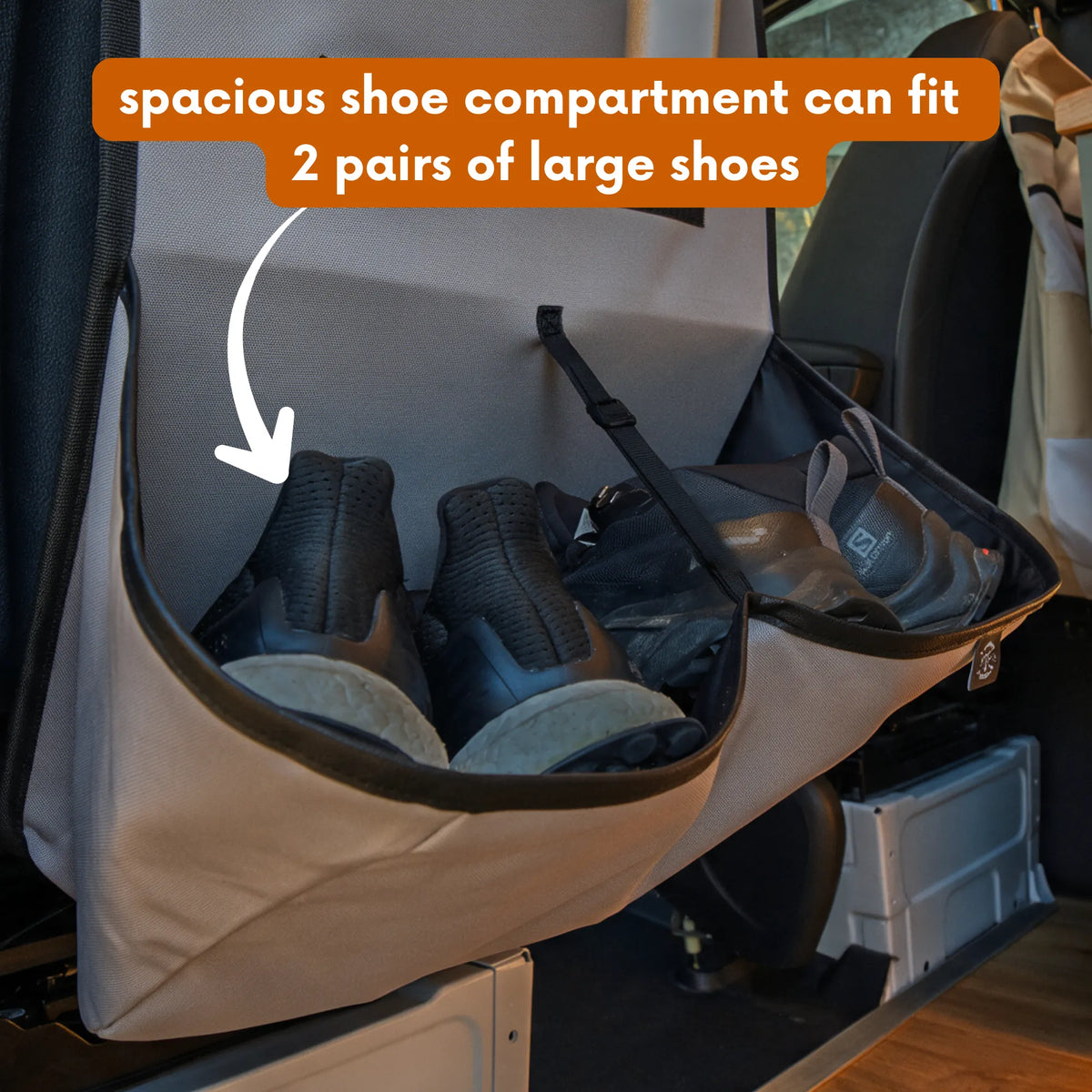 Premium Seat Back Shoe Organizer with Detachable Bag