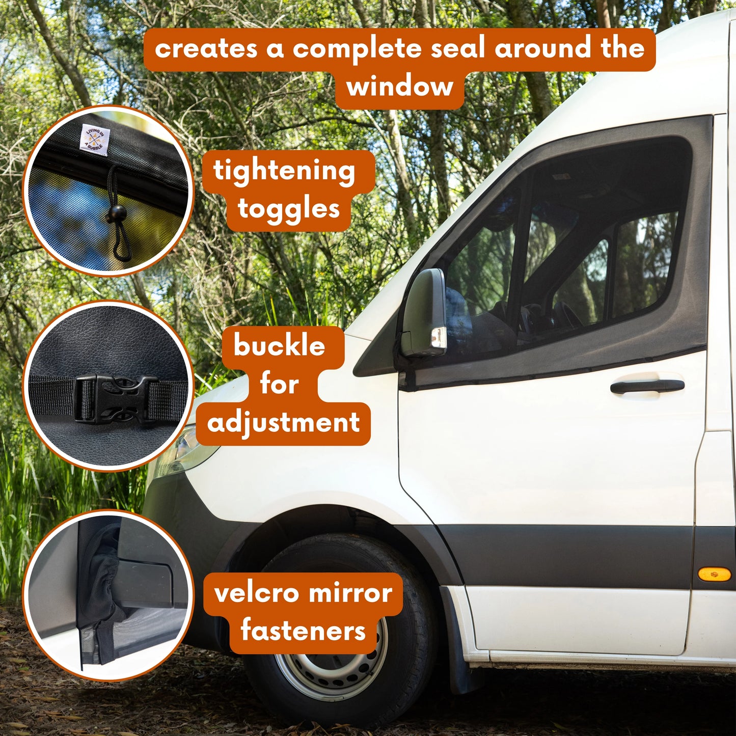 Magnetic Front Window Flyscreens (Pair)