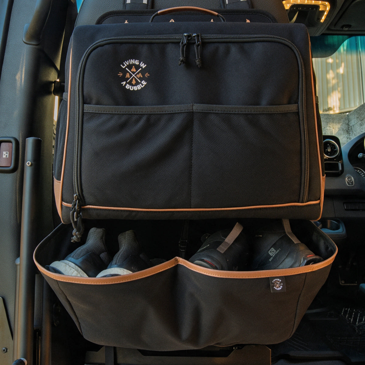 Premium Seat Back Shoe Organizer with Detachable Bag