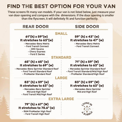 Magnetic Side Door Van Fly Screen