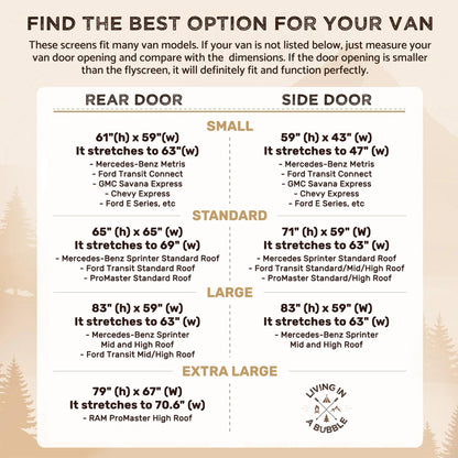 Magnetic Van Bug Screen - White