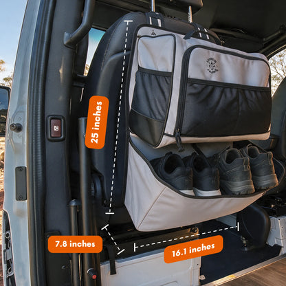Premium Seat Back Shoe Organizer with Detachable Bag