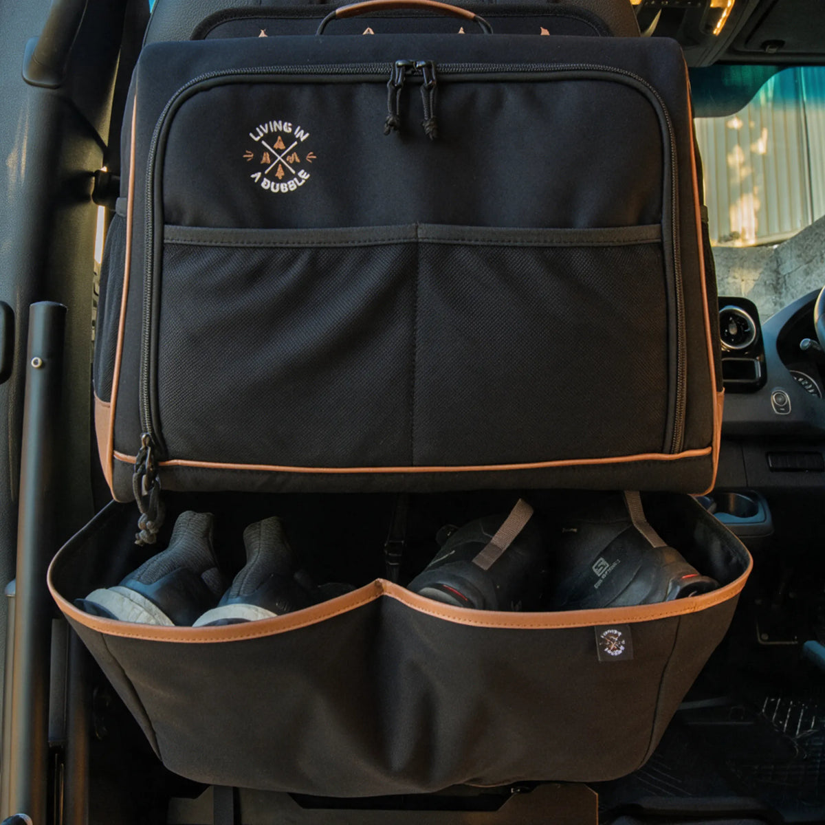 Premium Seat Back Shoe Organizer with Detachable Bag